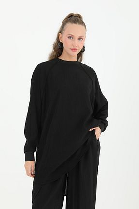 ست بالاتنه و پائین تنه مشکی زنانه بافتنی Puane - کد 830306746