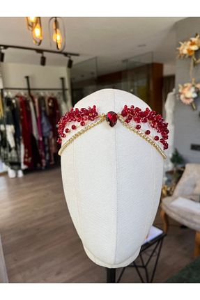 تاج زرشکی زنانه سنگ کریستال Atelier Luna - کد 687226086