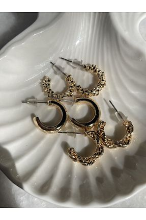 گوشواره جواهر طلائی روکش طلا Lavian Accessories - کد 767283791