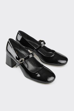 کفش پاشنه بلند کلاسیک مشکی زنانه چرم خالص Elle - کد 849706216