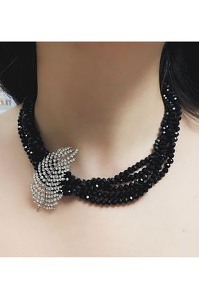 گردنبند استیل ( فولاد ) مشکی زنانه سنگ Takkı by Handan - کد 830673172