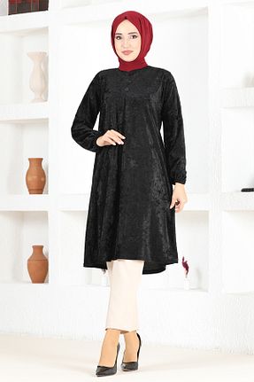 تونیک حجاب مشکی زنانه مخلوط پلی استر ModaMerve - کد 788347630