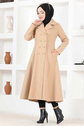 پالتو پشمی قهوه ای زنانه اسلیم ModaMerve - کد 784448428
