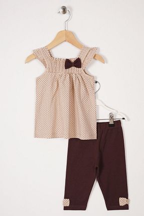 ست بالاتنه و پائین تنه بژ بچه گانه بافتنی zepkids - کد 818424790
