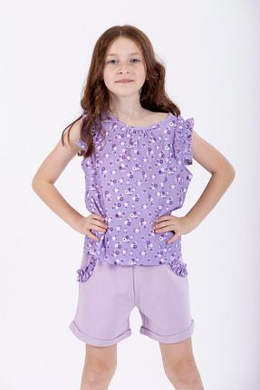 ست بالاتنه و پائین تنه بنفش بچه گانه بافتنی zepkids - کد 299717076