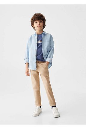 شلوار بژ بچه گانه پنبه ای MANGO Kids - کد 789095746