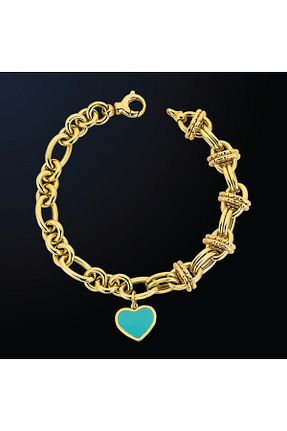 دستبند طلا طلائی زنانه 14 عیار hakan mücevherat - کد 849763928