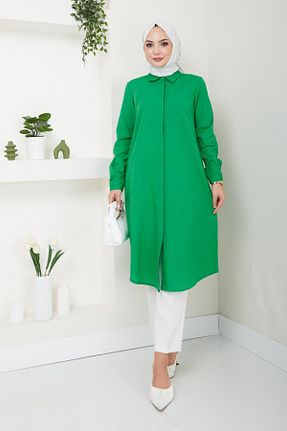 تونیک حجاب سبز زنانه پنبه پلی استر Eliva - کد 848899391