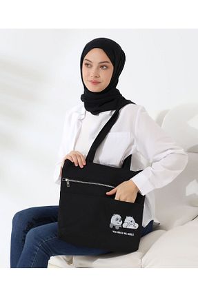 کیف دوشی مشکی زنانه پارچه ای Toz Vintage - کد 849797945