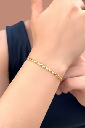 دستبند طلا زرد زنانه 14 عیار Altınaşkı - کد 847522121
