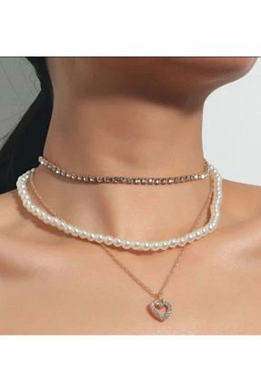 گردنبند جواهر سفید زنانه مروارید MODAMAYS - کد 849808619