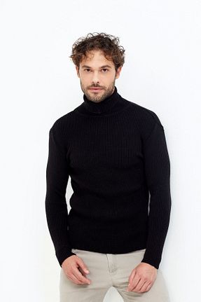 پلیور مشکی مردانه Saç Örgü Tarz Cool - کد 45540303