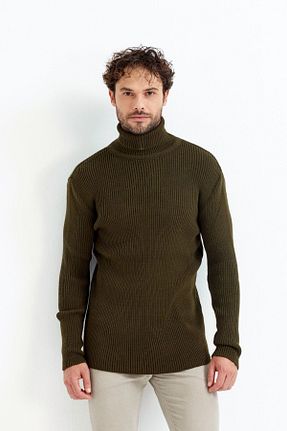 پلیور خاکی مردانه Saç Örgü Tarz Cool - کد 45540813