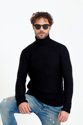 پلیور مشکی مردانه Saç Örgü Tarz Cool - کد 46084541