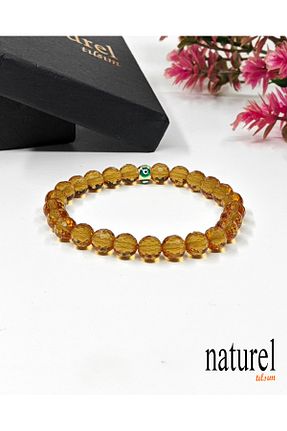 دستبند جواهر بژ زنانه سنگ طبیعی Naturel Tılsım - کد 826622343