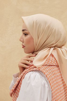 روسری بژ پلی استر Silk Home - کد 789564146