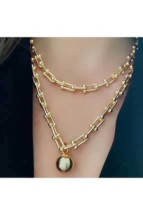 گردنبند جواهر طلائی زنانه برنجی şira sirius - کد 849843768