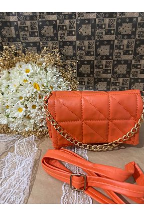 کیف دوشی نارنجی زنانه چرم مصنوعی ARONA - کد 849848385