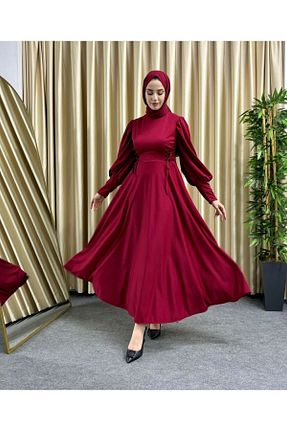 لباس حجاب زرشکی زنانه رگولار ZÜBİŞ BUTİK - کد 834825373