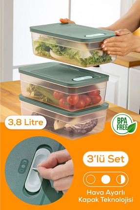 ظرف نگهداری سبز پلاستیک Vienev - کد 849814992