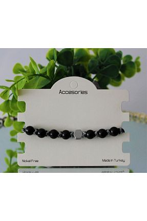 دستبند جواهر مشکی زنانه سنگ طبیعی Gift Sellection - کد 459366263