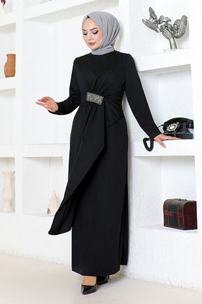 لباس مجلسی حجاب مشکی زنانه یقه دوچرخه ModaMerve - کد 849934330
