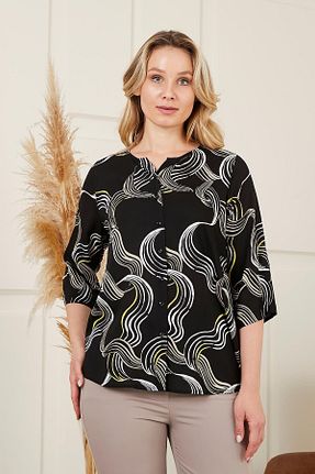 پیراهن سایز بزرگ مشکی زنانه سایز بزرگ Rmg - کد 836166657