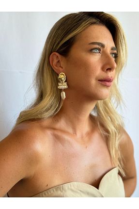 گوشواره جواهر طلائی مروارید Ayça vural - کد 849934431