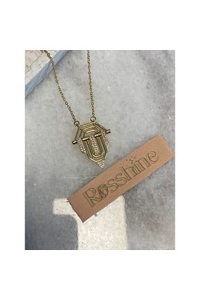 گردنبند استیل ( فولاد ) طلائی زنانه استیل (فولاد) rosshine - کد 846481866