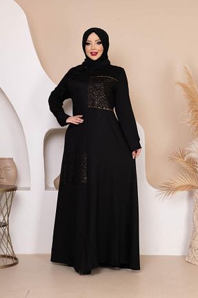 لباس حجاب مشکی زنانه سایز بزرگ Tuğralı - کد 841686806