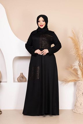 لباس حجاب مشکی زنانه سایز بزرگ Tuğralı - کد 841686806