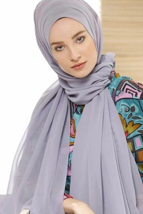 شال طوسی زنانه شیفون İSTANBULSTYLEMODA - کد 814686158