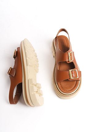 صندل قهوه ای زنانه پاشنه ضخیم Shoesers - کد 818164089
