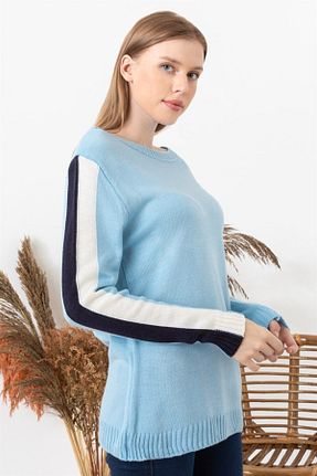پلیور آبی زنانه ساده TRQOM - کد 850000711
