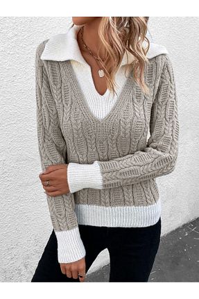 پلیور قهوه ای زنانه ساده citystyle - کد 849999752