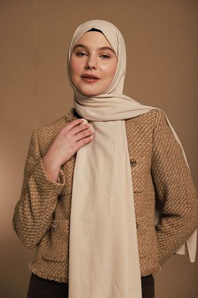 شال خاکی زنانه پنبه ای Modakaşmir - کد 850084885