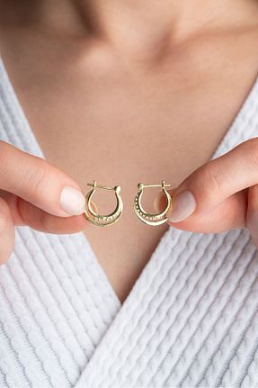 گوشواره نقره طلائی زنانه 925 عیار Silvano Jewelry - کد 785210905