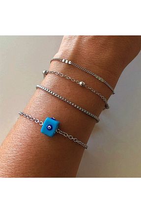 دستبند جواهر زنانه منجق Wish Silver Aksesuar - کد 126214587