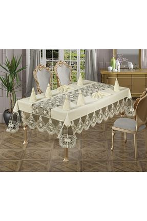 رومیزی بژ مخمل Haspen - کد 126502138