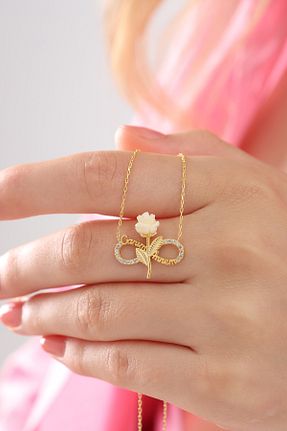 گردنبند نقره طلائی زنانه 925 عیار Bilsen Store - کد 103603546