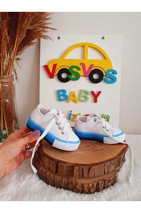 کفش اسنیکر سفید بچه گانه بند دار VOSVOSBABYSTORE - کد 126681632