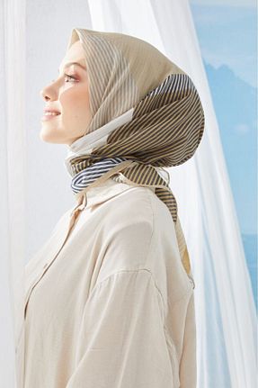 شال خاکی زنانه پنبه ای Cardion - کد 126683250