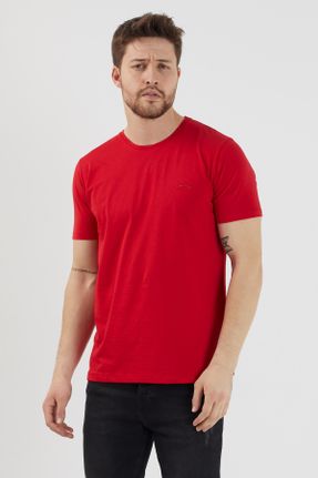 تی شرت قرمز مردانه رگولار یقه گرد تکی بیسیک کد 79865730