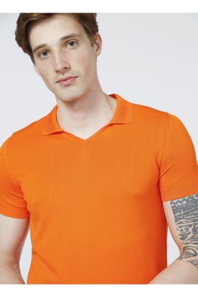 تی شرت نارنجی مردانه بیسیک کد 127512101
