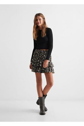 پلیور مشکی زنانه ساده MANGO Teen - کد 788742839