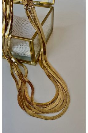 گردنبند استیل ( فولاد ) طلائی زنانه استیل (فولاد) VİOLET ACCESSORİES - کد 820317948