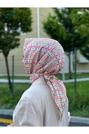 دستمال گردن صورتی زنانه پنبه ای MONOOR - کد 849773766
