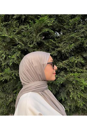 شال بژ زنانه پنبه ای CozyScarfs - کد 849807606