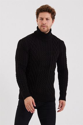 پلیور مشکی مردانه Saç Örgü Tarz Cool - کد 347683013