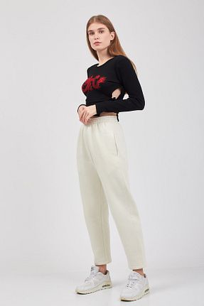 شلوار کرمگن نباتی زنانه پاچه لوله تفنگی KALIBASIC - کد 217905108